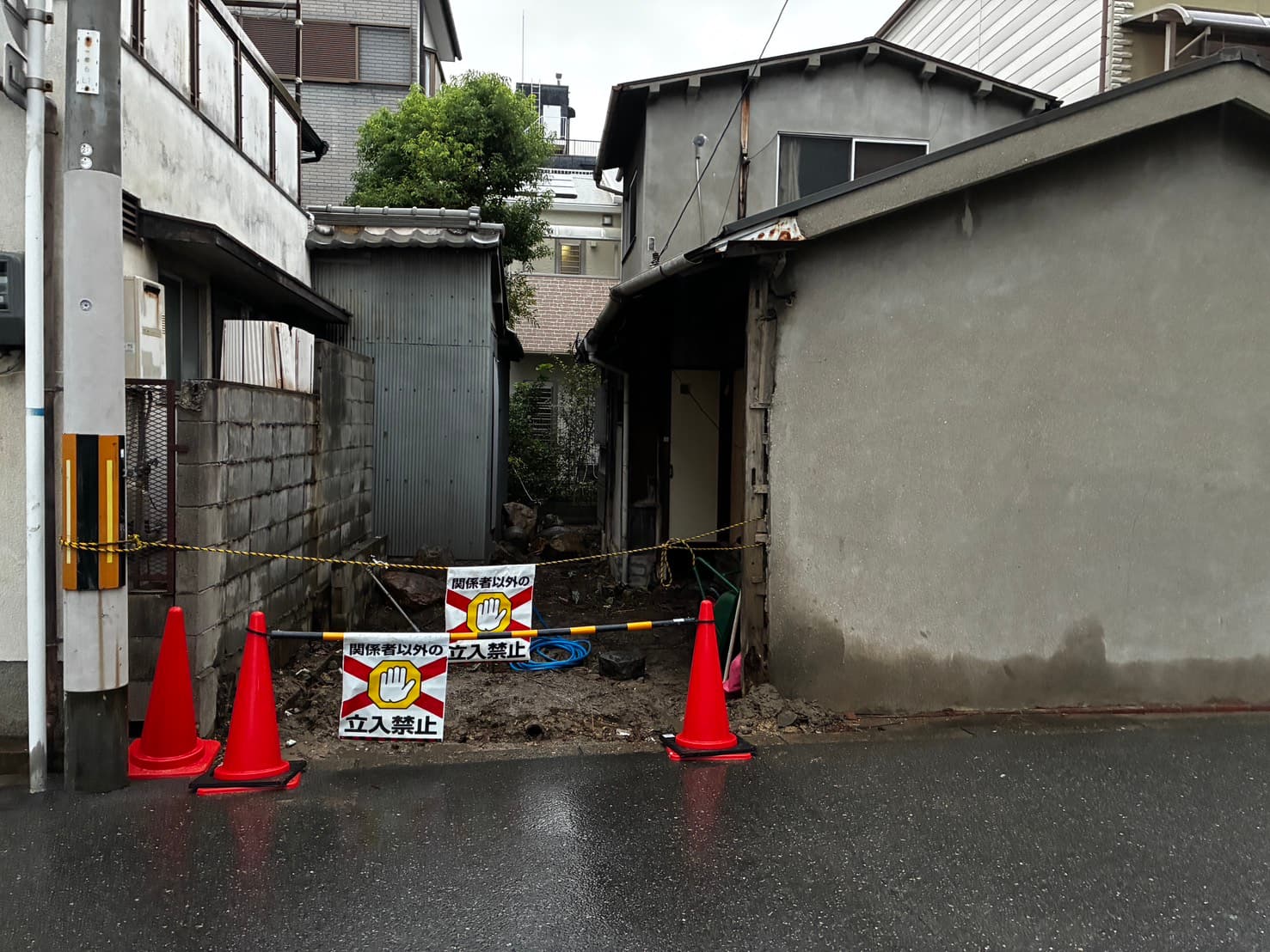 ガレージ解体② ― 解体が終わり、更地になった敷地の施工の様子 2